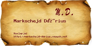 Markschejd Dárius névjegykártya